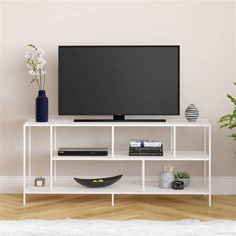 Finished in a modern white laminate, this entertainment. . Room essentials open shelf tv stand instructions